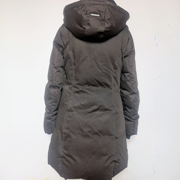 Soia & Kyo Mid Length Down Parka Coat, Chocolate Brown Size Small - Picture 3 of 9